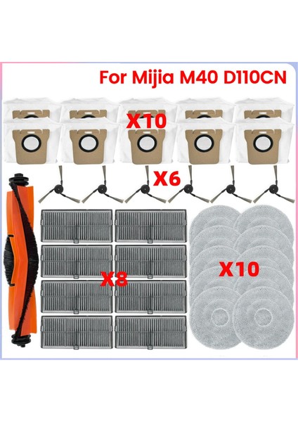Xiaomi Mijia M40 D110CN Elektrikli Süpürge Parçaları Ana Silindir Yan Fırça Hepa Filtre Paspas Bezi Toz Torbası Aksesuarları (Yurt Dışından)