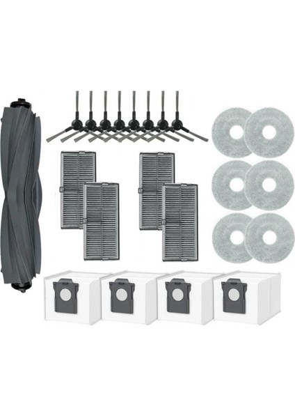 Dreame Mova E30 Ultra Elektrikli Süpürge Aksesuarları Için Yedek Parçalar Ana Yan Fırça Hepa Filtre Paspas Bezi Toz Torbası (Yurt Dışından)