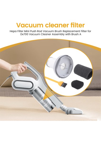 Hepa Filtre Mini Itme Çubuğu Vakum Fırçası Yedek Filtre Xiaomi Deerma DX700 Elektrikli Süpürge Takımı Fırçalı A (Yurt Dışından)