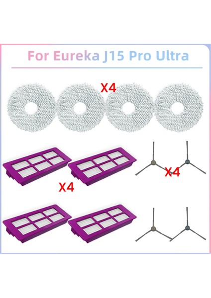 Eureka J15 Pro Ultra Vakum Parçaları Yan Fırça Hepa Filtre Paspas Bezi Yedek Aksesuarları (Yurt Dışından)