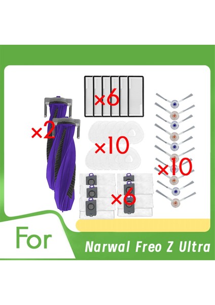 Narwal Freo Z Ultra Elektrikli Süpürge Aksesuarları Yedek Parçası Için 34 Adet Fırça Filtre Toz Torbası ve Paspas Bezi Seti (Yurt Dışından) fırsatları