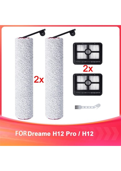 Dreame H12 Pro / H12 Dual Kablosuz Islak ve Kuru Elektrikli Süpürge Aksesuarları, Fırça Silindirleri Hepa Filtreleri (Yurt Dışından)