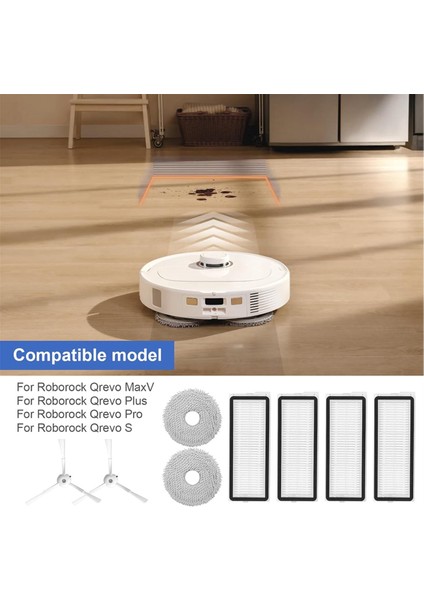 Roborock Qrevo Maxv/qrevo Pro/qrevo S Robot Süpürge Yedek Parçaları Için Aksesuar Seti Paspas Pedleri Hepa Filtreleri (Yurt Dışından) modelleri