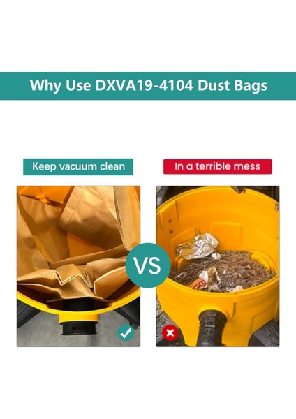 10 Adet Toz Torbası Dewalt DXVA19 4104 Elektrikli Süpürge Aksesuarları Yedek Parçaları Toz Kağıdı Torbası Için Uygun (Yurt Dışından)