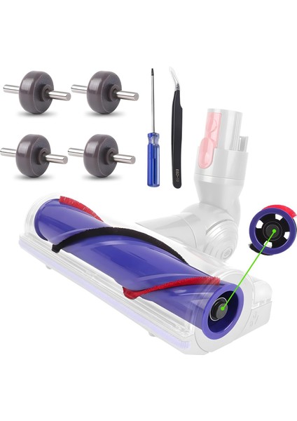 Dyson V7 V6 DC59 SV11 SV03 SV04 SV05 SV09 Için Yedek Silindir Fırça Çubuğu Seti, Elektrikli Süpürge Aksesuarları, Tekerlekli (Yurt Dışından)