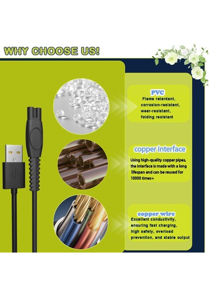 2 Adet 5V 1A USB Tıraş Makinesi Şarj Kablosu Philips QP2724 QP2834 QP1924 MG9520 Elektrikli Tıraş Makinesi Düzeltici Şarj Kablosu (Yurt Dışından) fırsatları