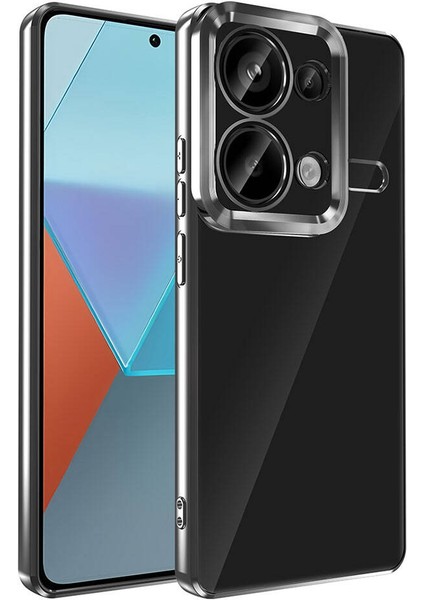 Xiaomi Redmi Note 13 Pro 4g Kılıf Kamera Korumalı Logo Gösteren Esnek Renkli Şeffaf Silikon Omega Kapak