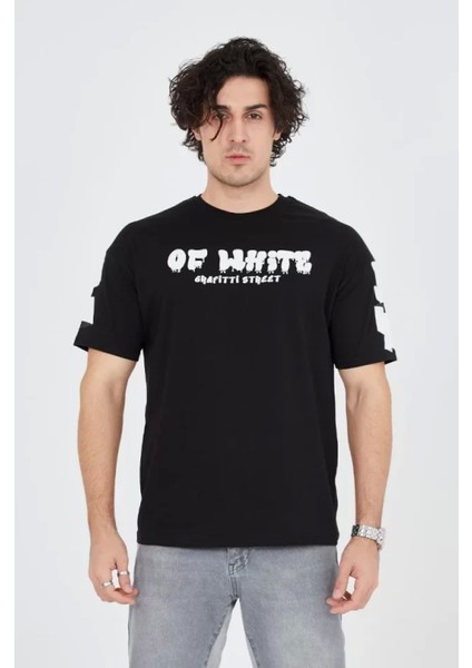 Erkek 24/1 Penye Baskılı T-Shirt - Siyah modelleri