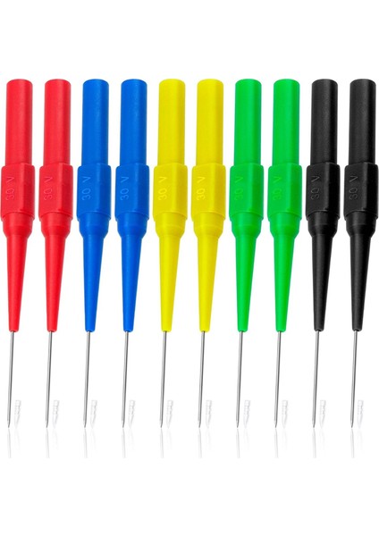 10 Adet Test Probu Pimi, Paslanmaz Çelik Yalıtımlı Tahribatsız Pim, 0,7 mm Tel Delme Probu Pimi, Multimetre Probları (Yurt Dışından)
