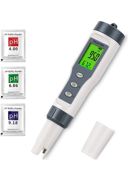 Su Için 3'ü 1 Arada Dijital Ph Ölçer, Tds/ph/sıcaklık Ölçer, Içme Suyu, Yüzme Havuzu, Hidroponik Için Su Test Cihazı (Yurt Dışından)
