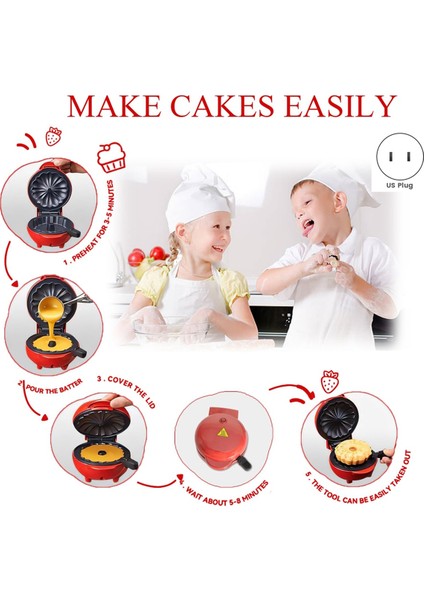 Mini Kek Makinesi Ev Kahvaltı Makinesi - Hızlı Kahvaltılar ve Atıştırmalıklar Için Elektrikli Yapışmaz Kek Makinesi Abd Fişi (Yurt Dışından) fırsatları
