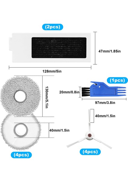Ecovacs Deebot T20 OMNI/T20/T20 MAX/T20 Pro Robot Süpürgeler Için Aksesuar Seti Hepa Filtreler Yan Fırçalar Paspas Bezleri (Yurt Dışından)