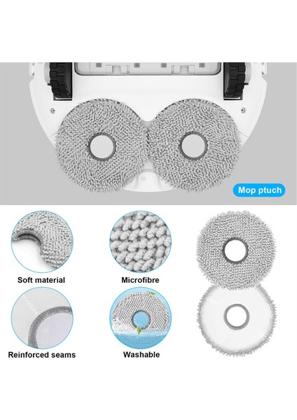 Ecovacs Deebot T20 OMNI/T20/T20 MAX/T20 Pro Robot Süpürgeler Için Aksesuar Seti Hepa Filtreler Yan Fırçalar Paspas Bezleri (Yurt Dışından)