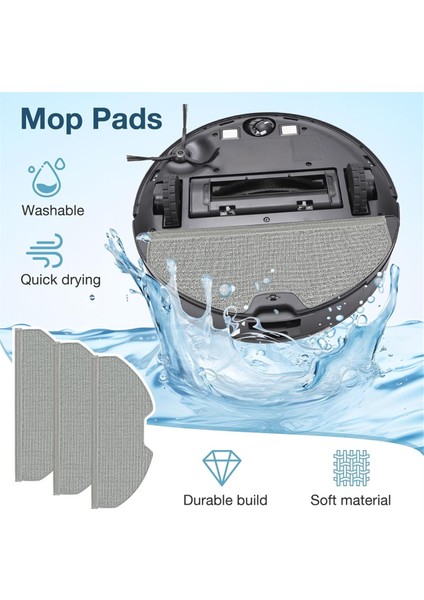 Eufy X8 Pro Robot Süpürge Aksesuarları Yedek Parçaları Ana Fırça Yan Fırça Filtre Paspas Bezi Toz Torbası (Yurt Dışından) modelleri