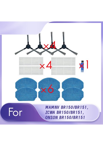 Mamnv BR150/BR151, Zcwa BR150/BR151, Onson BR150/BR151 Elektrikli Süpürge Aksesuarları Yedek Kitleri Için 15 Adet (Yurt Dışından)