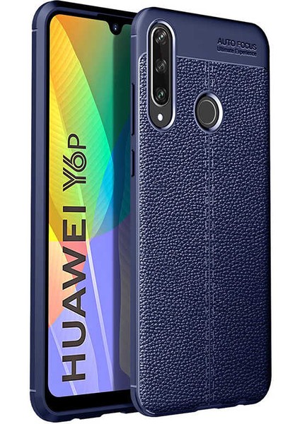 Huawei Y6P Kılıf Deri Görünümlü Esnek Kırılmaz Şık Lüks Niss Silikon Kapak