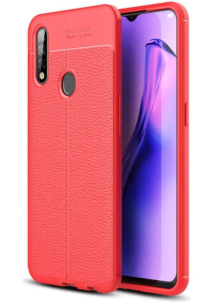 Oppo A31 Kılıf Deri Görünümlü Esnek Kırılmaz Şık Lüks Niss Silikon Kapak