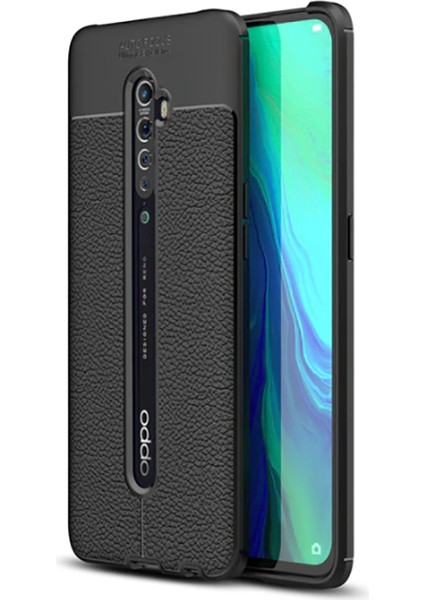 Oppo Reno 2z Kılıf Deri Görünümlü Esnek Kırılmaz Şık Lüks Niss Silikon Kapak