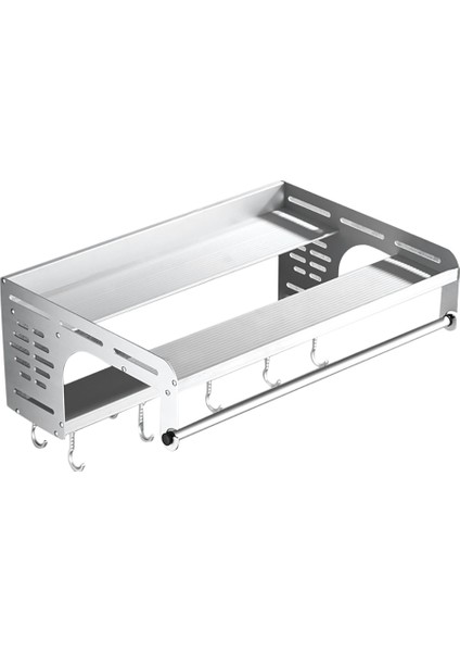 Çift Katmanlı Organizatör Raf Kanca ile Alüminyum Baharat Baharat Şişesi Mikrodalga Fırın Mutfak B Için Asılı Raf (Yurt Dışından)