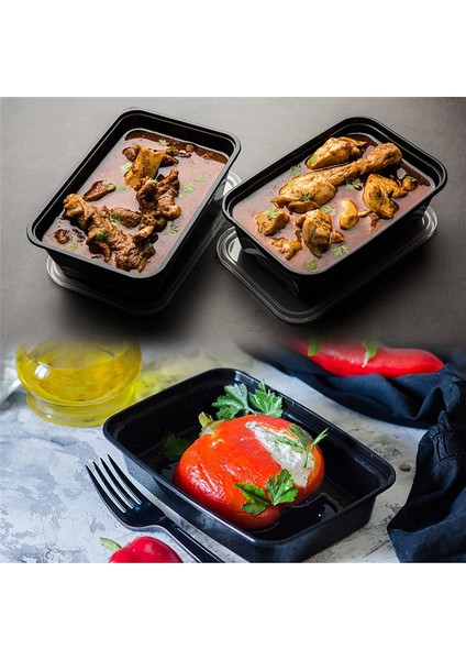 50'li Paket Yemek Hazırlama Kapları Yeniden Kullanılabilir Paket Yemek Kapları Plastik Bento Kutuları Gıda Depolama Öğle Yemeği Kutusu (Yurt Dışından) fiyatları