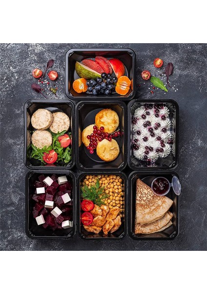 50'li Paket Yemek Hazırlama Kapları Yeniden Kullanılabilir Paket Yemek Kapları Plastik Bento Kutuları Gıda Depolama Öğle Yemeği Kutusu (Yurt Dışından) fırsatları