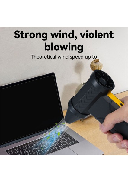 Elektrikli Hava Üfleyici Turbo Jetfan 160000RPM Fırçasız Motor Turbo Şiddetli Fan USB Şarj Edilebilir Güçlü Hava Toz Üfleyici, B (Yurt Dışından)
