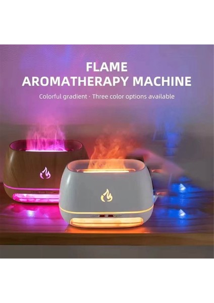 Tuz Taşı Aroma Hava Nemlendirici Alev Renkli Işık Gece Lambası Aromaterapi Esansiyel Yağ Difüzörü Aromaterapi Spreyi A (Yurt Dışından)