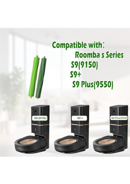Irobot Roomba S9 (9150) S9+ S9 Plus (9550) S Serisi Elektrikli Süpürge Için Yedek Silindir Fırçası Kauçuk Silindir Fırçaları (Yurt Dışından)