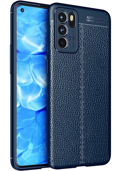 Oppo Reno 6 4g Kılıf Deri Görünümlü Esnek Kırılmaz Şık Lüks Niss Silikon Kapak