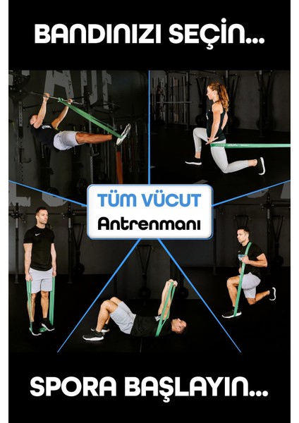 45KG Barfiks Lastiği Gym Resistance Band Antrenman Kas Geliştirme Bandı Yeşil (Ultra Sert) modelleri