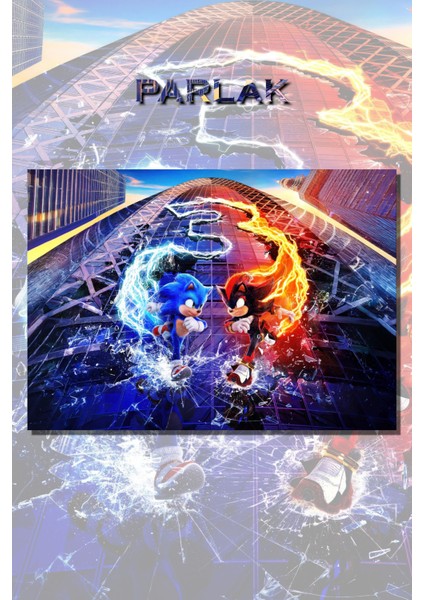 Sonic, Kirpi Sonic Animasyon, Film Poster - Duvar Kağıdı Yüksek Kaliteli Baskı