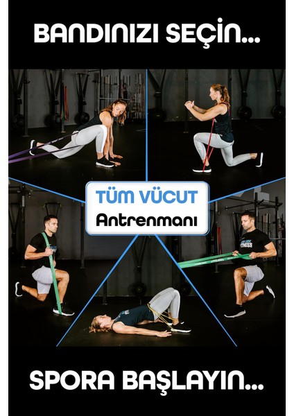 5+15+25+35+45 kg 5'li Set Barfiks Lastiği Gym Resistance Band Antrenman Kas Geliştirme Bandı 5 Boy modelleri