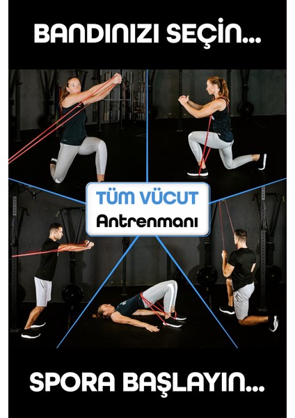 15KG Barfiks Lastiği Gym Resistance Band Antrenman Kas Geliştirme Bandı Kırmızı (Orta Sert) modelleri