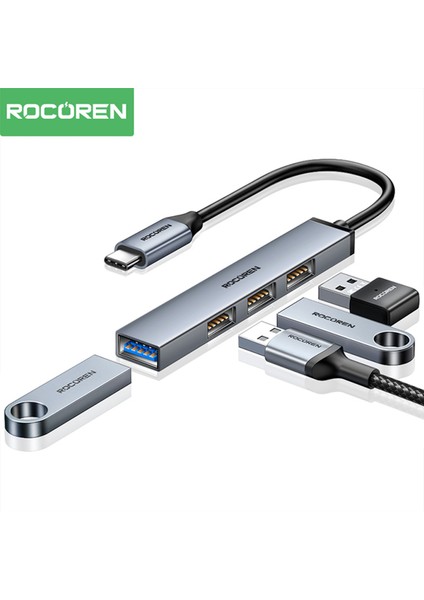Type-C 5gbps 4 Portlu Usb-A 3.0 Çoklayıcı Dönüştürücü Hub