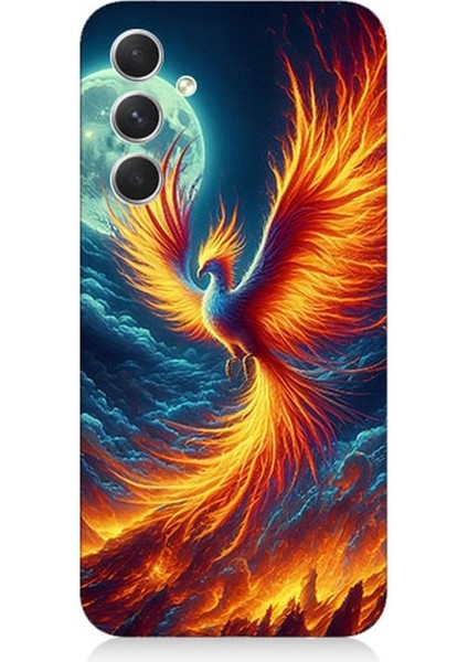 Samsung Galaxy A24 Uyumlu Ateşle Dans Eden Anka Desenli Silikon Kılıf