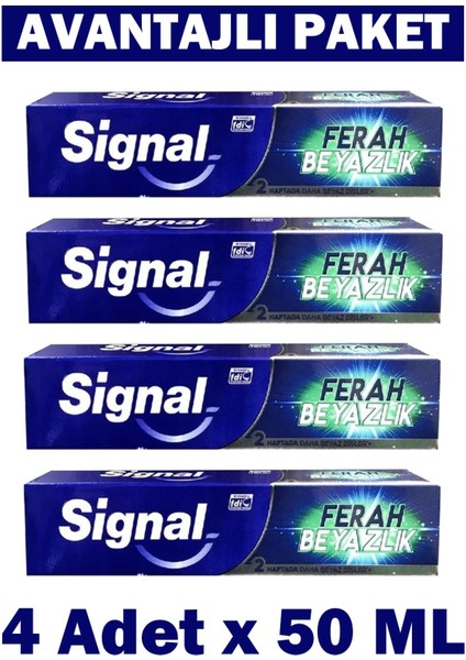 Siganal Ferah Beyazlık Diş Macunu 4X50 ml