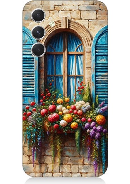Samsung Galaxy A14 Uyumlu Pencereden Renkli Hayat Desenli Silikon Kılıf