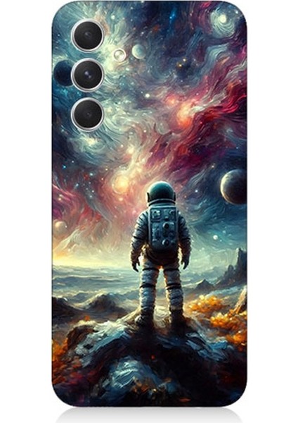 Samsung Galaxy A24 Uyumlu Galakside Yalnız Astronot Desenli Silikon Kılıf