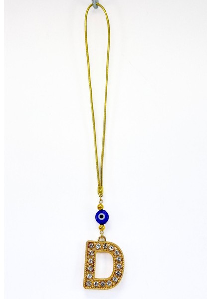 Gold Renkli Parlak Taşlı D Harfi Araba Dikiz Ayna Süsü, Hediyelik Araba Süsü fırsatları