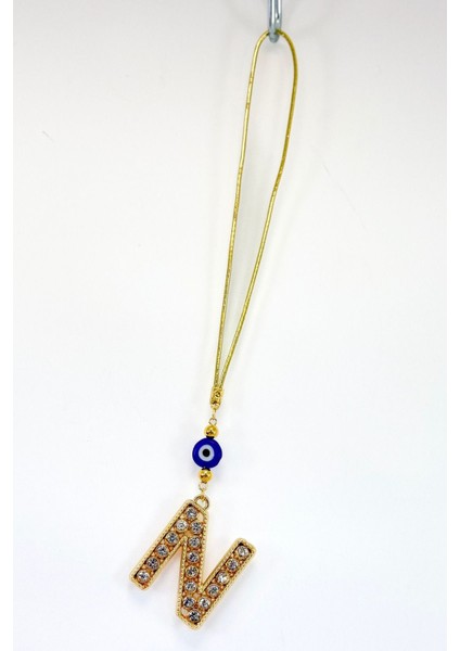 Gold Renkli Parlak Taşlı N Harfi Araba Dikiz Ayna Süsü, Hediyelik Araba Süsü indirimleri