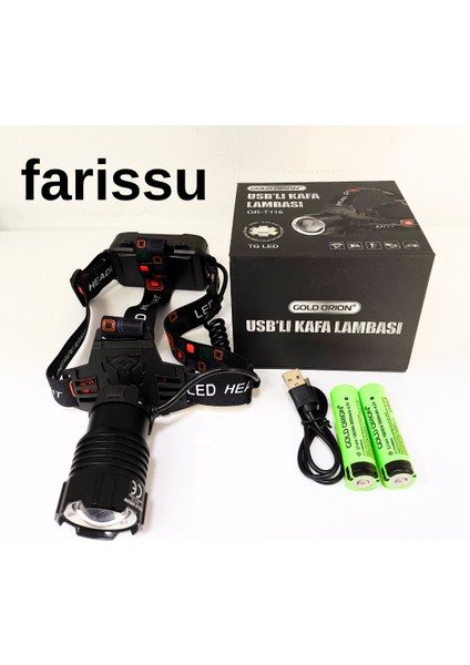 Şarjlı Süper Parlak LED Kafa Feneri – Gold Orıon OR-116 10 Saat Çalışma Süresi