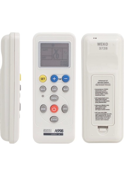 Klima Akıllı Kumanda 5000IN1 Unıversal Tüm Modeller A/c A998 (3728=33368) (4887)