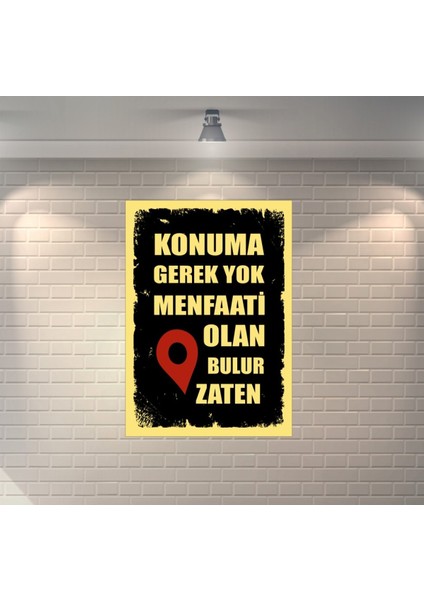 Konuma Gerek Yok Menfaati Olan Bulur Zaten Retro Mdf Duvar Dekarasyon Tablosu