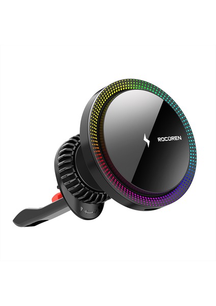 15W Kablosuz Şarj Destekli Magsafe Uyumlu Rgb Işıklı Araç Içi Telefon Tutucu