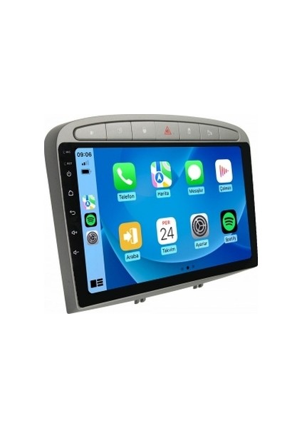 Peugeot 308 Gri 2007-2014 6gb Ram 64GB Hafıza 8 Çekirdek Carplay Kamera Android Multimedya