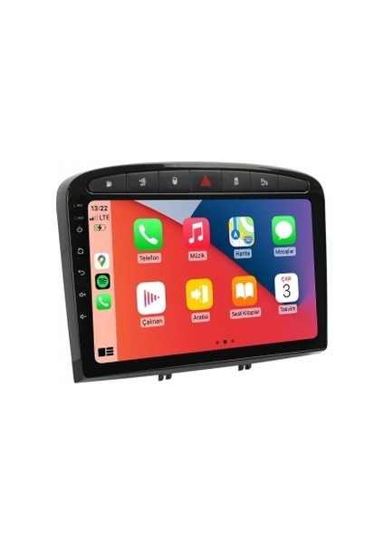 Peugeot 308 Siyah 2007-2014 6gb Ram 128GB Hafıza 8 Çekirdek Carplay Kamera Android Multimedya fiyatları