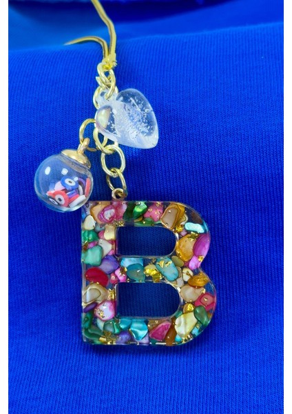 Renkli Epoksi B Harfi Araba Dikiz Ayna Süsü, Yeni Araba Hediyesi