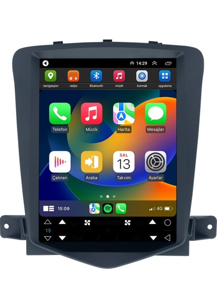 Chevrolet Cruze Tesla 2007/2013 8gb Ram 128GB Hafıza Carplay Kamera Android Multimedya