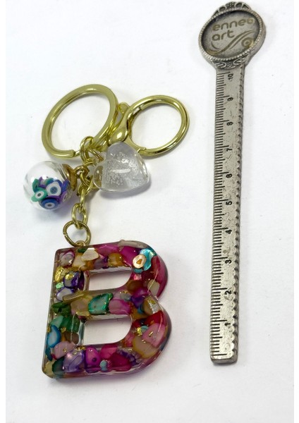 Renkli Epoksi B Harfi Anahtarlık, Hediyelik Çanta Süsü fırsatları