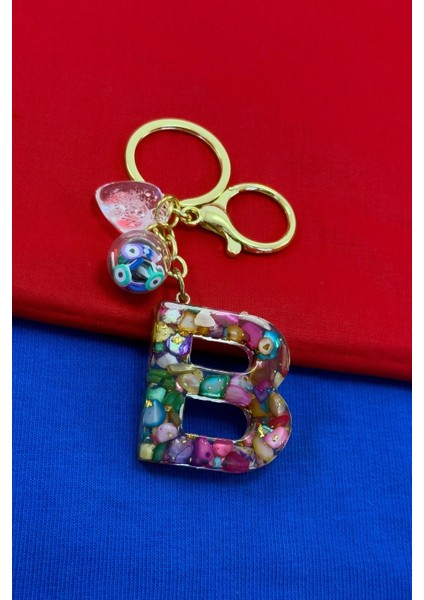Renkli Epoksi B Harfi Anahtarlık, Hediyelik Çanta Süsü indirimleri